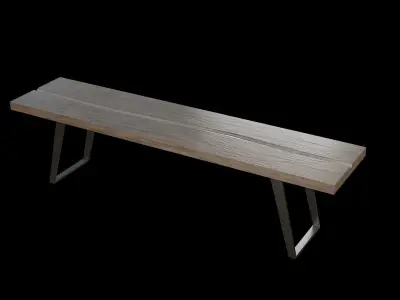 Bench wooden 04 Low-poly 3D model