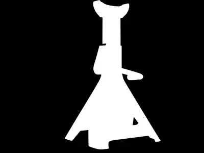 Jack Stand Yellow Low-poly 3D model