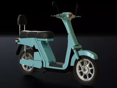 Old Japanese Scooter 3d Model 3D model