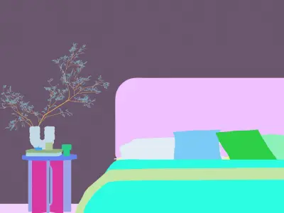 Comfortable bedroom interior scene 3D model 3D model