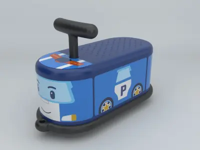 Police Toy Push Car 3D model