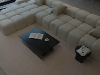 Modern Luxury - Open-Concept with Tokyo Skyline 3D model