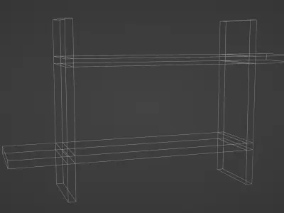 Wooden Shelf 3D model Free low-poly 3D model