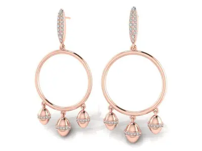 Tazzarine Diamond Earring Model 3 3D print model