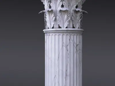 Classic column Corinthian high poly 3D model