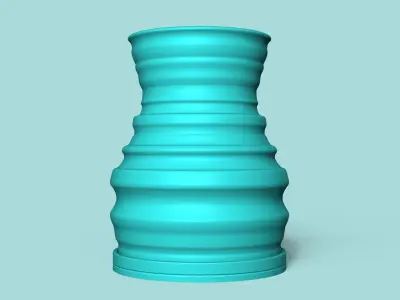 Vase 11 with Plate - Simple Plant Pot - Home Decor 3D print model