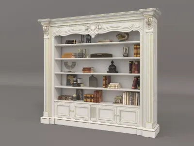 Classic European style Bookcase 2 3D model