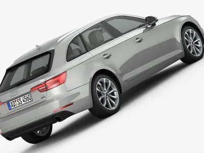 Audi A4 Avant 2016 detailed interior 3D model