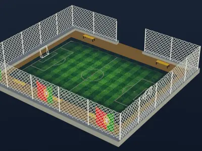 Soccer Stadium - Portugal Low-poly 3D model