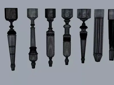 Modern Furniture Legs 3D model