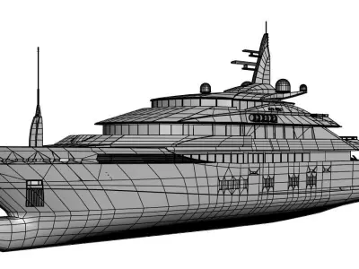 Rich luxury yacht 3D model