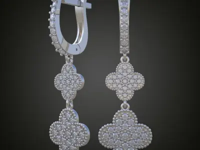 Earring 3D model 3D printable model 0081-10 3D print model