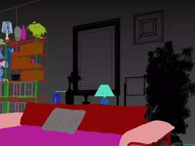Living room 3D model 54