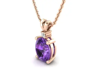 AV 587 Diamond Ladies Pendant 3D print model