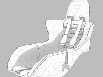 Vintage Porsche 962 seat 3D model