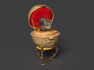 Faberge egg with meat shaped stone  Low-poly 3D model