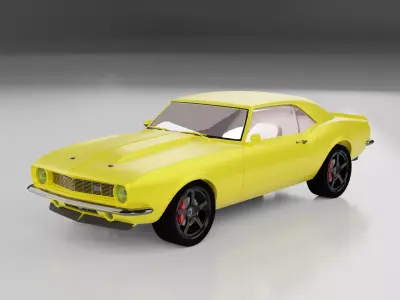 3d model of chevrolet camaro in yellow 3D model