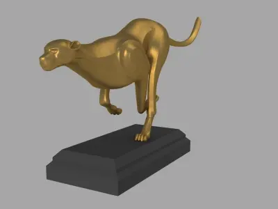 Leopard Running V2 - 3D Printable sculpture 3D print model