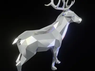 Reindeer deer with glowing antlers 3D print model