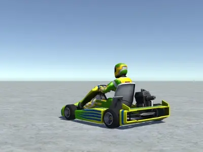 Low Poly Kart With Player 7 Low-poly 3D model