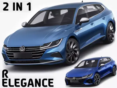 Volkswagen Arteon Shooting Brake R and Elegance 2021 3D model