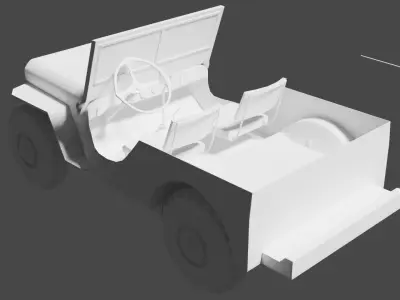 Classic War Jeep  3D model