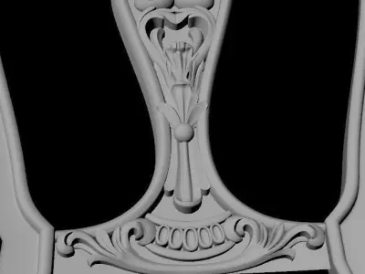 chair three ornate chairs - three ornate chairs 3D model