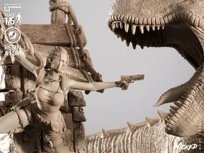 Wicked Video Games Tom Raider Diorama 3D print model