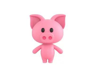 Character054 Rigged Pig 3D model