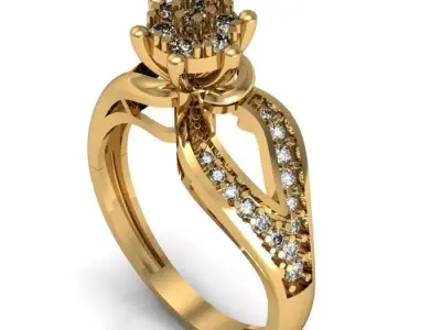 daimond ring 3D print model shop