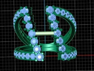   Open Middle Diamond Ring  3D print model