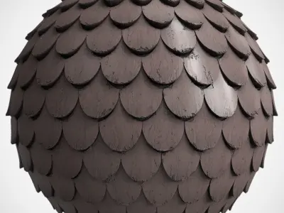 Roof Tile Materials 12- By 3 color Pbr By Sbsar 4k 3D model