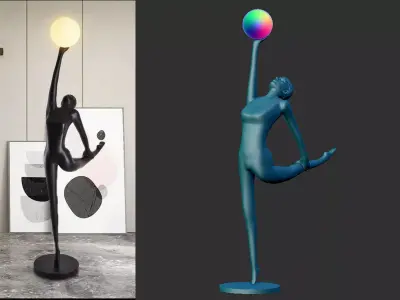 Ballet Girl Floor Lamp 3D print model