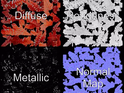 Red Fern model pack Low-poly 3D model