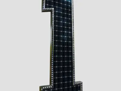 Solar Panel Number - 1 3D model