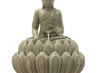 Buddha Lotus Fountain 3D model