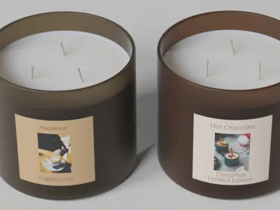 3-Wick Jar Candles 3D model