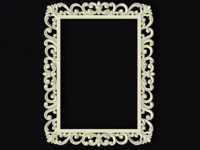 carved frame for mirror 3D model