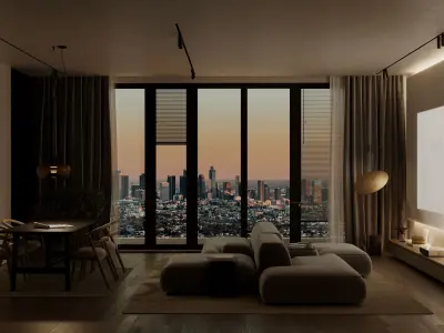 LOS ANGELES APARTMENT - Interior scene - 3d model 3D model 3D model