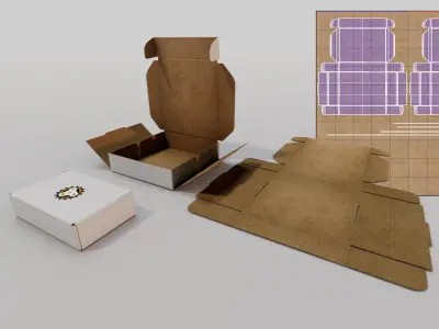 Parametric animatable cardboard box model Low-poly 3D model