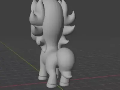 Cute Unicorn Statue 3D Model 3D print model