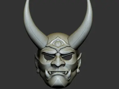 Hannya Mask Oni Demon Mask Samurai Mask 3D print model