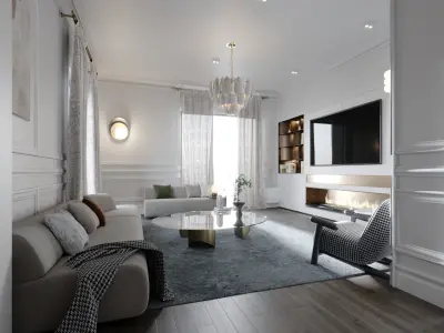 Livin room in milan italy 3D model
