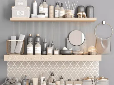 bathroom set 129 Low-poly 3D model