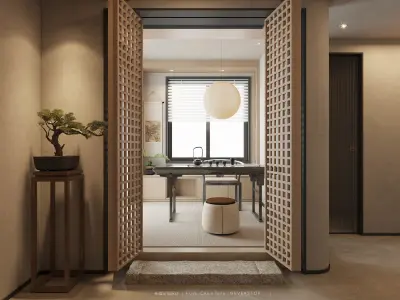 A 3D Max and CAD Blueprint of a Luxurious Living Space 3D model