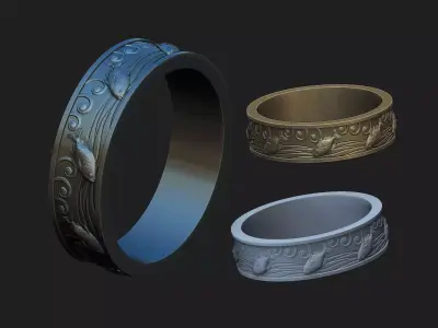 fishwave ring 3D print model