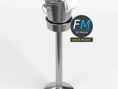 Wine bucket on stand 2 3D model