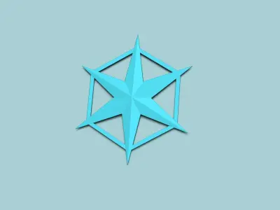 Hexagonal Wall Panel A16 Star - Interior Design Decoration 3D print model