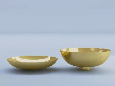 Gold Bowls Metal 3D model