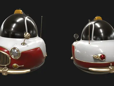 Stylized car 3d model Low-poly 3D model